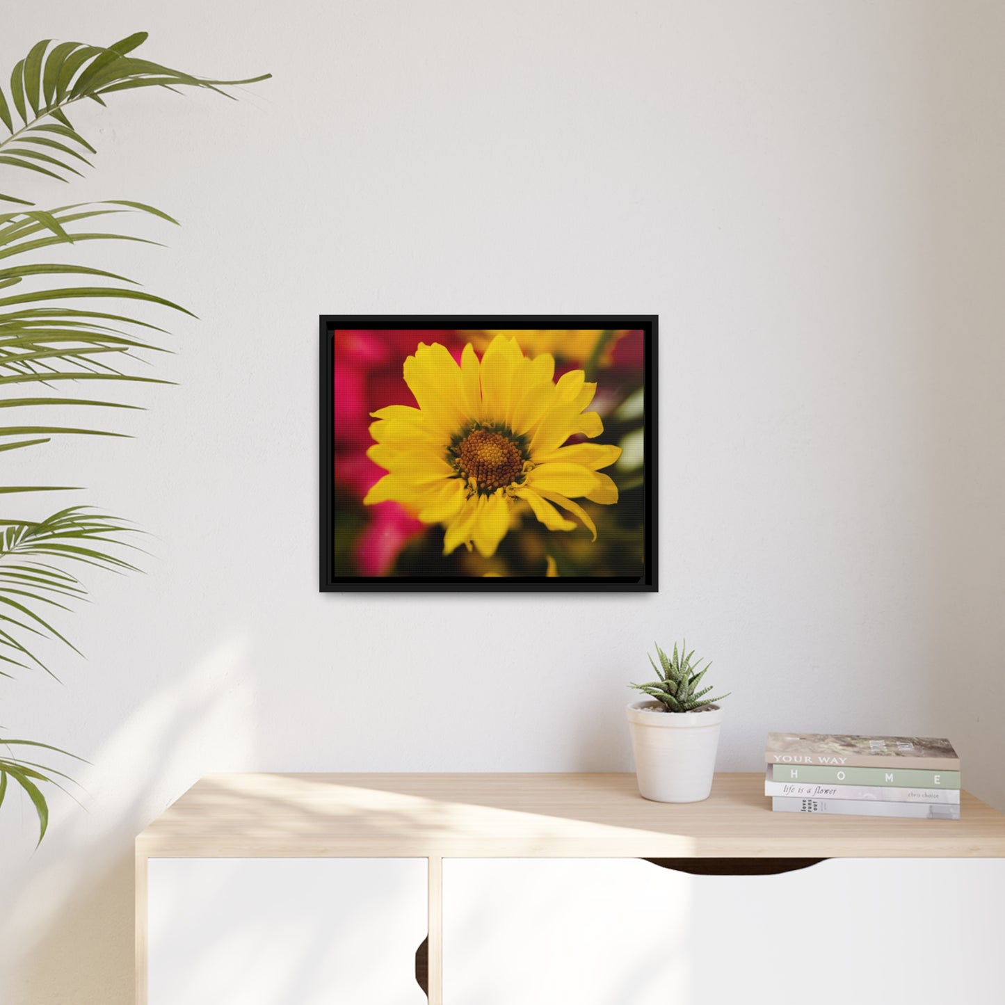 Blooms of sunshine on Matte Canvas, Black Frame